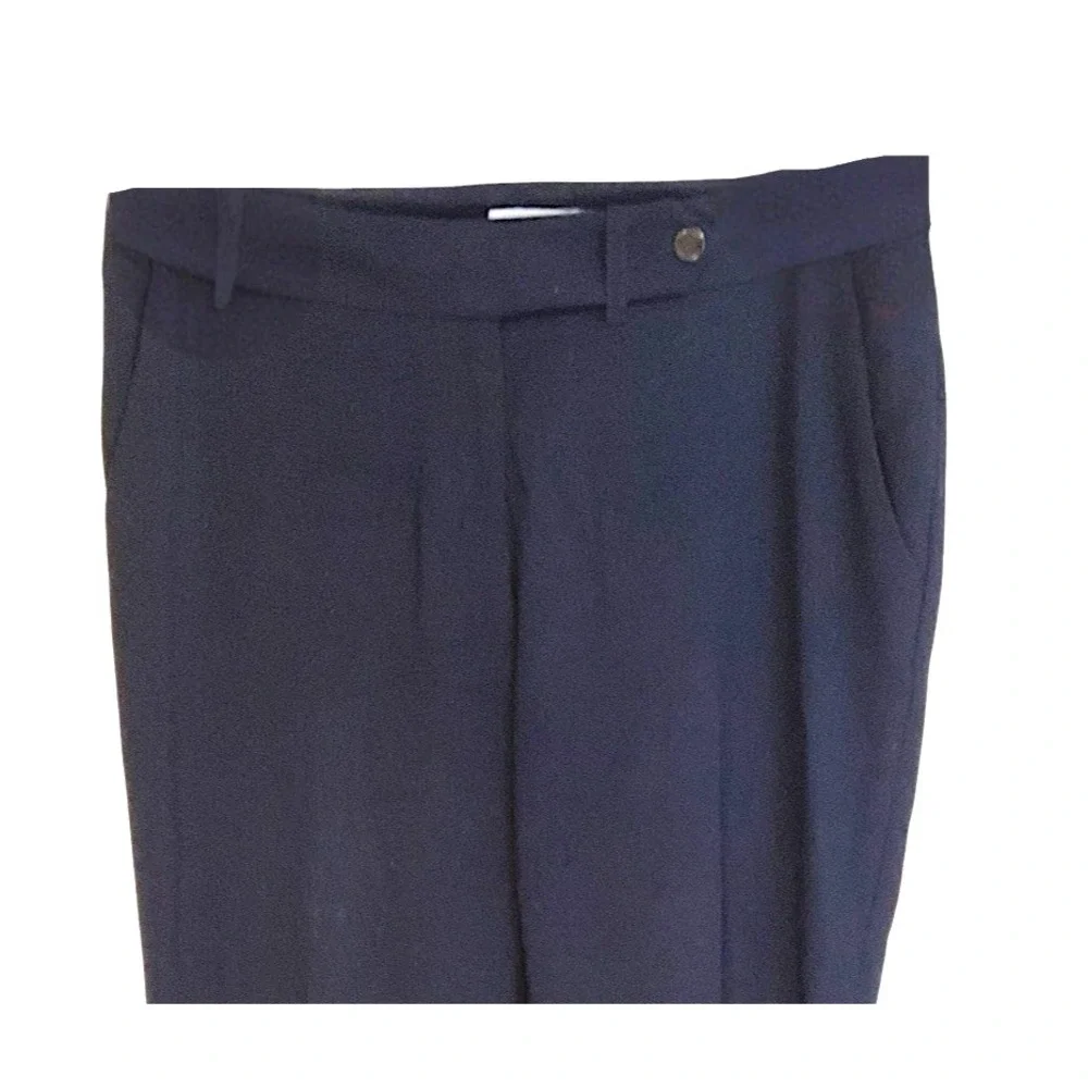 Calvin Klein Black Wide Leg Dress Pants Polyester Rayon Spandex Women Size‎ 4